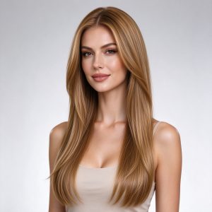 Golden Straight Wig - 24 Inch